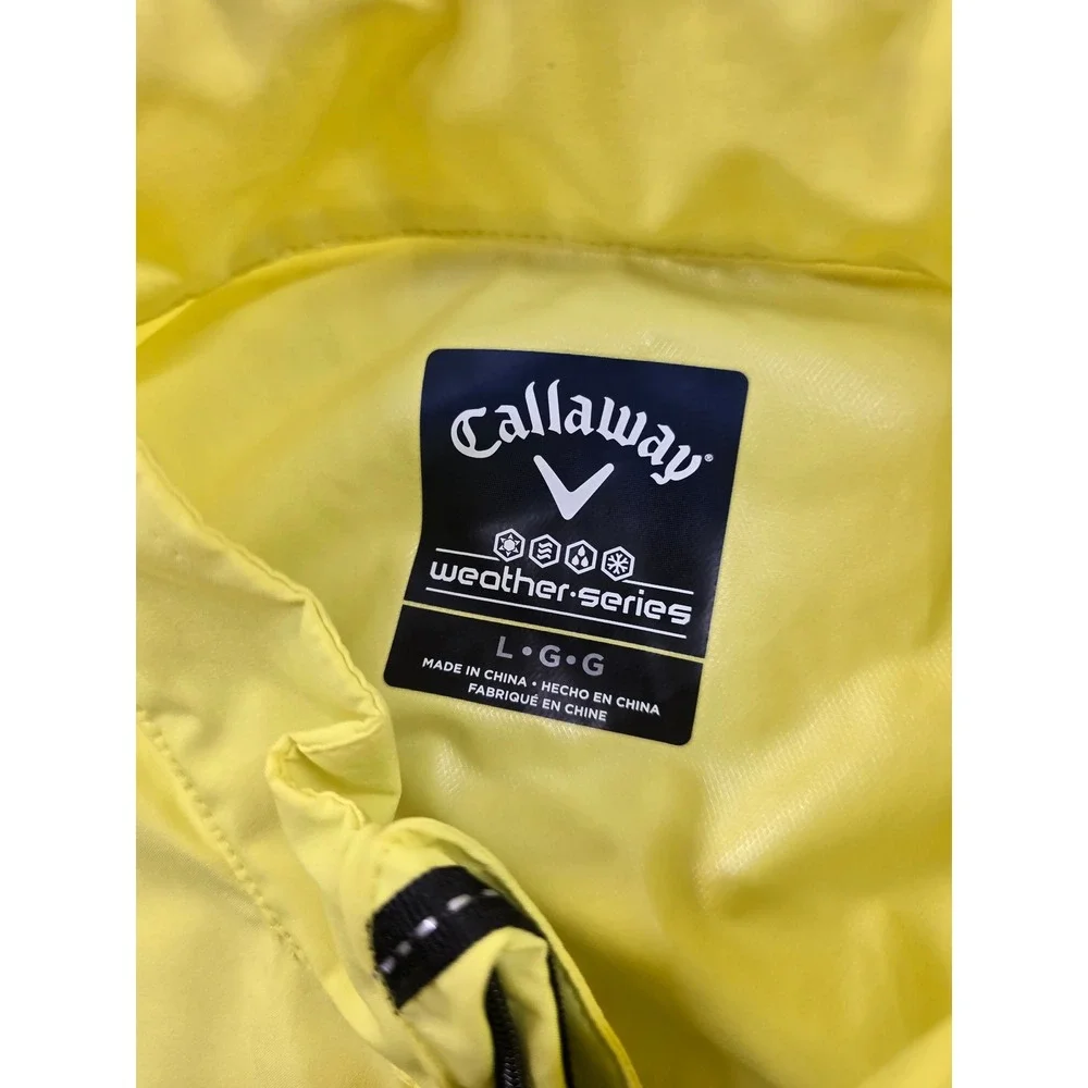 Callaway Golf Windbreaker‎ Mens Large Neon Yellow Weather Series Wind Shirt